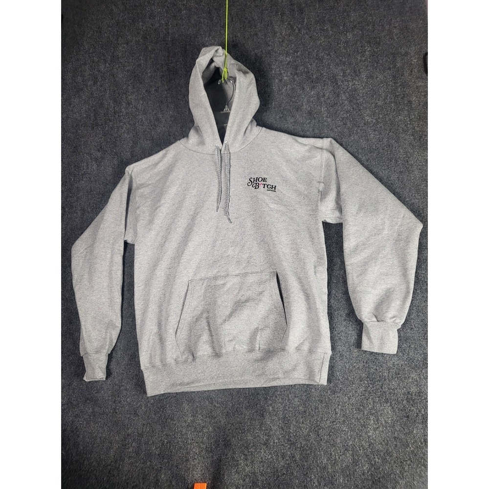 Larroude Shoe Btch Hoodie Sweatshirt Men M Grey Heathered Graphic‎ Pullover Top